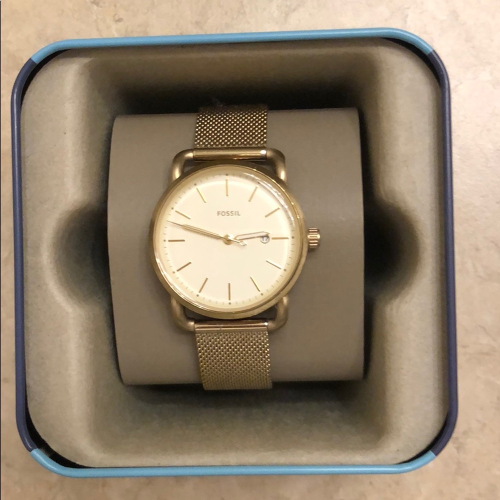 Gold Fossil Watch